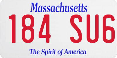 MA license plate 184SU6