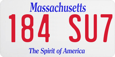 MA license plate 184SU7