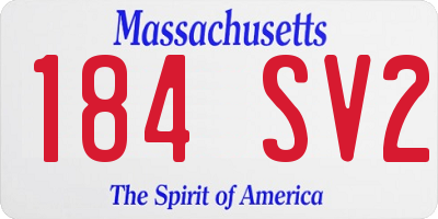 MA license plate 184SV2