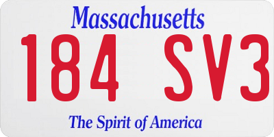 MA license plate 184SV3