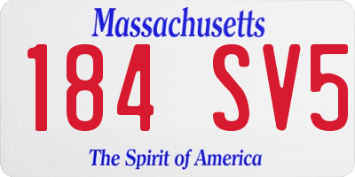 MA license plate 184SV5