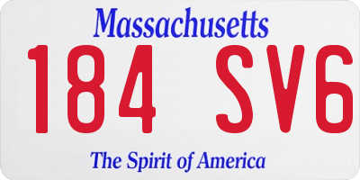 MA license plate 184SV6
