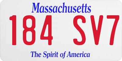 MA license plate 184SV7