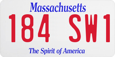 MA license plate 184SW1