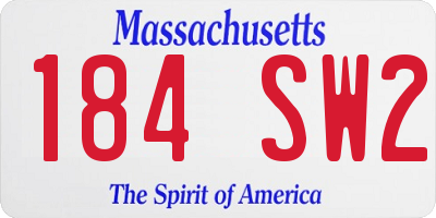MA license plate 184SW2