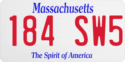 MA license plate 184SW5