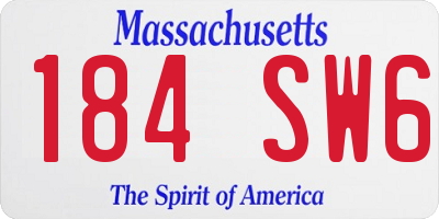 MA license plate 184SW6