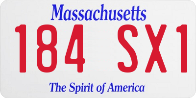 MA license plate 184SX1
