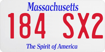 MA license plate 184SX2