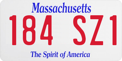 MA license plate 184SZ1
