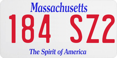 MA license plate 184SZ2