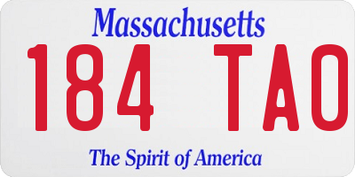 MA license plate 184TA0