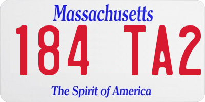 MA license plate 184TA2