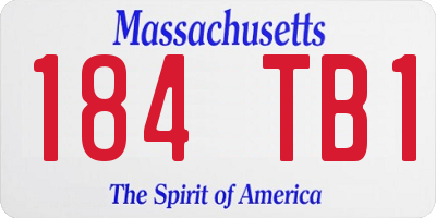 MA license plate 184TB1