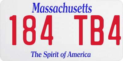 MA license plate 184TB4