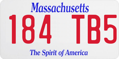 MA license plate 184TB5