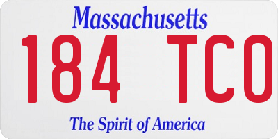 MA license plate 184TC0