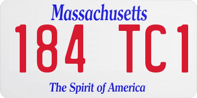 MA license plate 184TC1