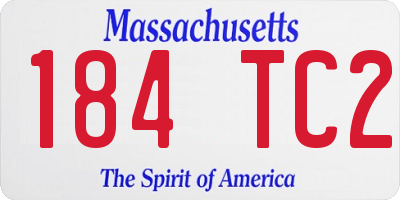 MA license plate 184TC2