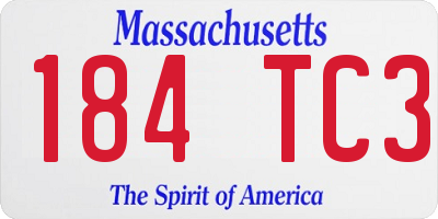 MA license plate 184TC3