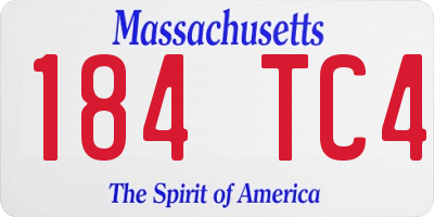 MA license plate 184TC4