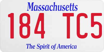 MA license plate 184TC5