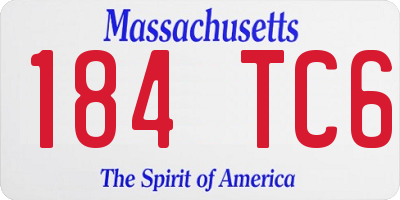 MA license plate 184TC6