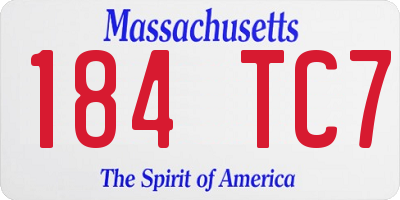 MA license plate 184TC7