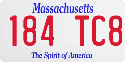 MA license plate 184TC8