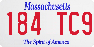 MA license plate 184TC9
