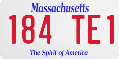 MA license plate 184TE1