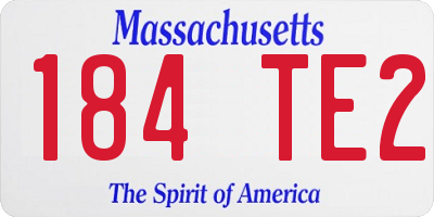 MA license plate 184TE2