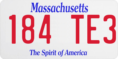 MA license plate 184TE3