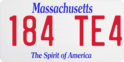 MA license plate 184TE4