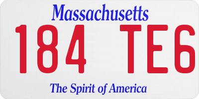 MA license plate 184TE6