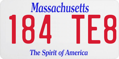 MA license plate 184TE8