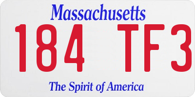 MA license plate 184TF3