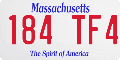 MA license plate 184TF4