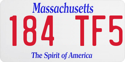 MA license plate 184TF5