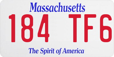 MA license plate 184TF6