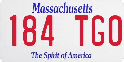 MA license plate 184TG0