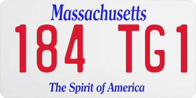 MA license plate 184TG1