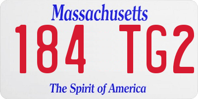 MA license plate 184TG2