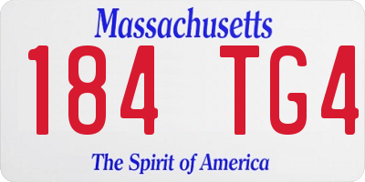 MA license plate 184TG4