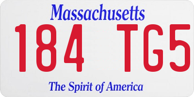 MA license plate 184TG5