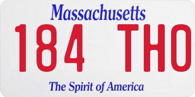 MA license plate 184TH0