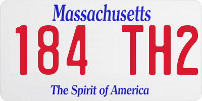 MA license plate 184TH2