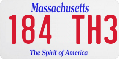 MA license plate 184TH3