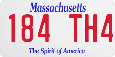 MA license plate 184TH4