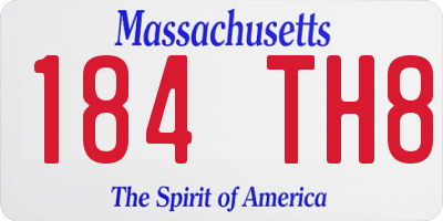 MA license plate 184TH8
